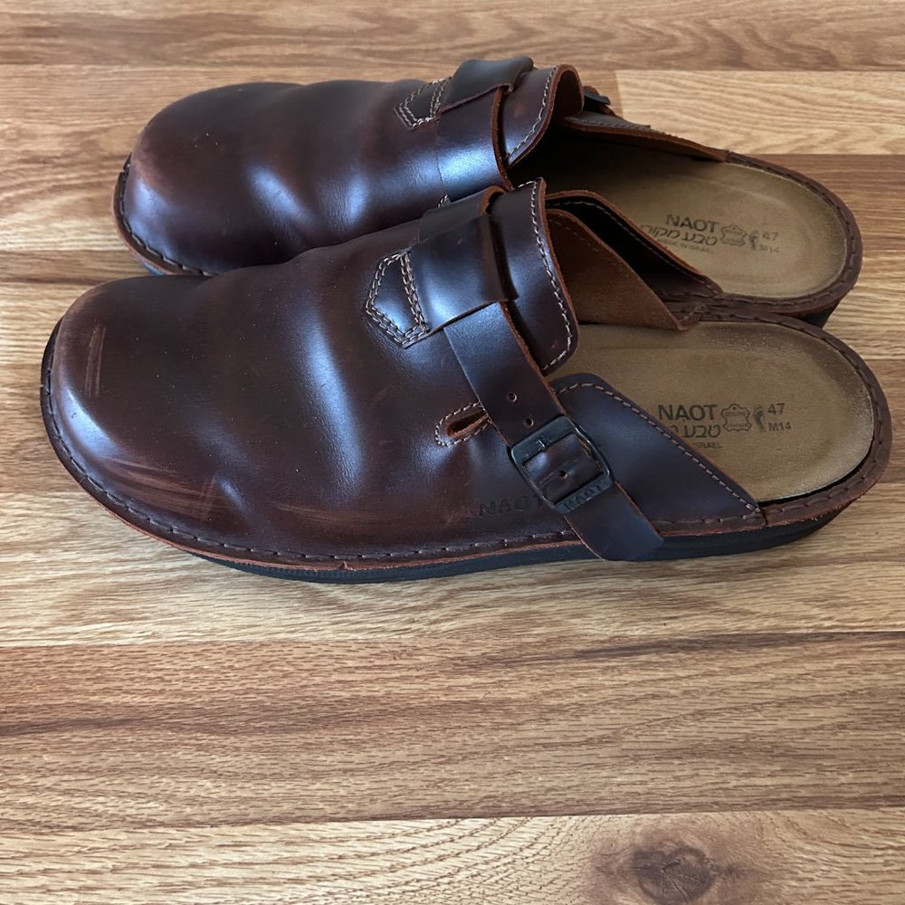 Naot Fiord Mules in Buffalo Leather